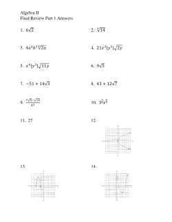 Algebra II Final Review Part 1 Answers 1. 6 2 2. 14 3. 4 2 4. 21 2 5