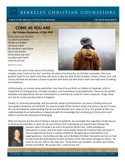 COME AS YOU ARE - Berkeley Christian Counselors