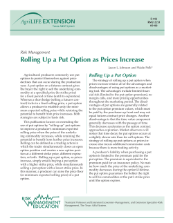 Rolling Up a Put Option as Prices Increase