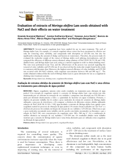 Evaluation of extracts of Moringa oleifera Lam seeds obtained with