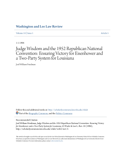 Judge Wisdom and the 1952 Republican National Convention