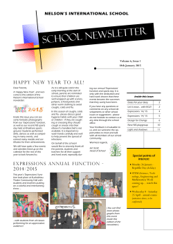 School NEWSLETTER - nelsonschool.com
