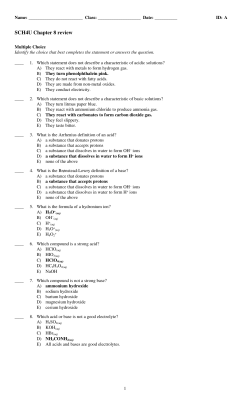 ExamView - SCH4U Chapter 8 w answers .tst