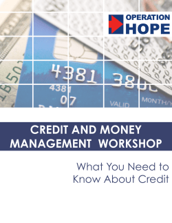 credit and money management workshop