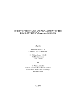 Survey of the status and management of the royal python (Python