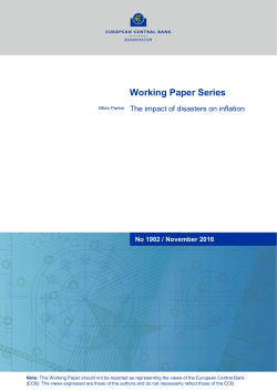 The impact of disasters on inflation - ECB