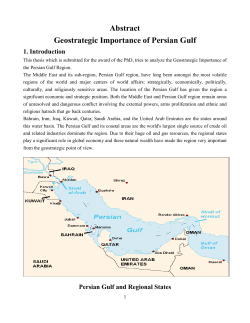 Abstract Geostrategic Importance of Persian Gulf