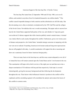 American Support of the Iran-Iraq War: A Pyrrhic Victory