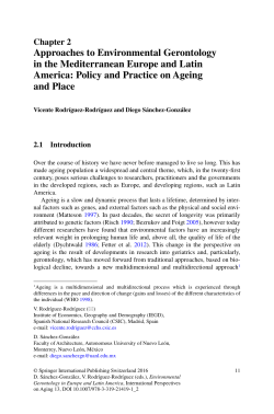 Approaches to Environmental Gerontology in the Mediterranean