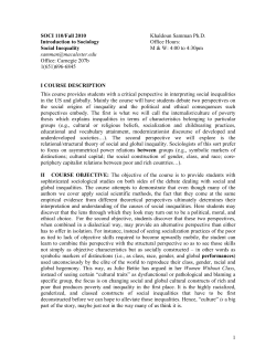 1 SOCI 110/Fall 2010 Khaldoun Samman Ph.D. Introduction to