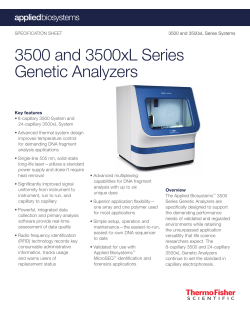 3500 and 3500xL Series Genetic Analyzers