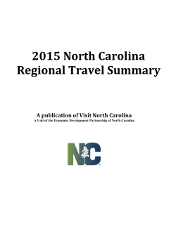 2015 North Carolina Regional Travel Summary &ndash; Coastal Region