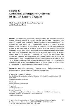 Antioxidant Strategies to Overcome OS in IVF