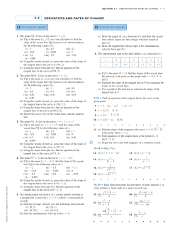 2.1 DERIVATIVES AND RATES OF CHANGE