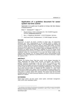 Application of a guideline document for sewer system real time control