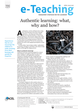 Authentic learning: what, why and how?