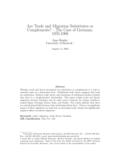 Are Trade and Migration Substitutes or Complements? - The