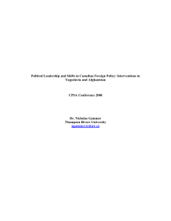 Political Leadership and Shifts in Canadian Foreign Policy