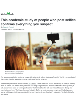 This academic study of people who post selfies