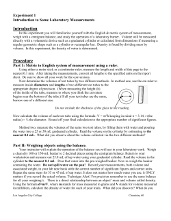 EXPERIMENT 1 - Measurements