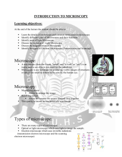 Introduction to microscopy