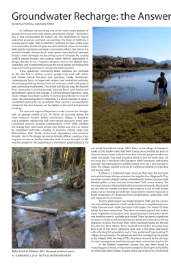 Groundwater Recharge: the Answer to Drought?