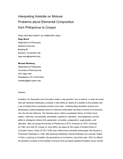 Interpreting Aristotle on Mixture
