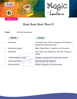 Break, Break, Break (Poem 6)