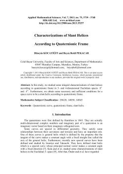 Characterizations of Slant Helices According to
