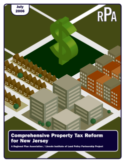 Comprehensive Property Tax Reform for New Jersey