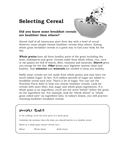 Selecting Cereal