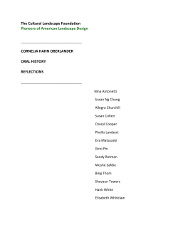 Cornelia Hahn Oberlander Reflections