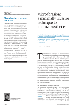Microabrasion: a minimally invasive technique to