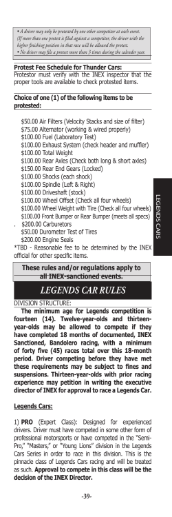 legends car rules - Dells Raceway Park