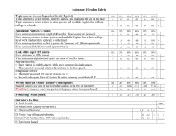 Assignment 1 Grading Rubric Topic sentence (research question