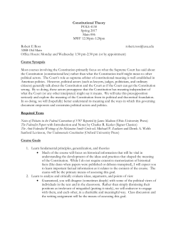 4130 Constitutional Theory - Ross - USU Political Science Department