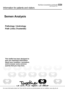 Semen Analysis - Northern Lincolnshire and Goole NHS Foundation