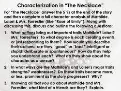 Characterization in &ldquo;The Necklace&rdquo;