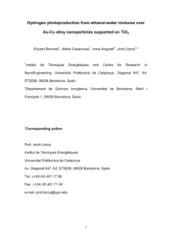 Hydrogen photoproduction from ethanol-water mixtures over Au