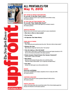 ALL PRINTABLES FOR May 11, 2015 - Upfront Magazine