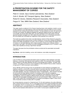 a prioritisation scheme for the safety management of curves