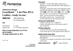 COA: GeneRuler&trade; 1 kb Plus DNA Ladder, ready-to