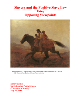 Slavery and the Fugitive Slave Law Opposing Viewpoints