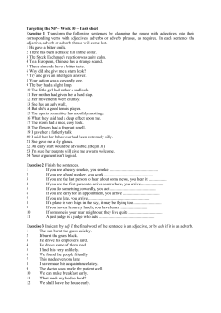Targeting the NP – Week 10 – Task sheet Exercise 1 Transform the