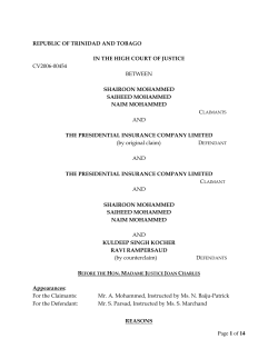 Page 1 of 14 REPUBLIC OF TRINIDAD AND TOBAGO IN THE HIGH