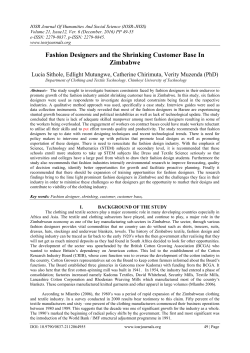Fashion Designers and the Shrinking Customer Base In Zimbabwe