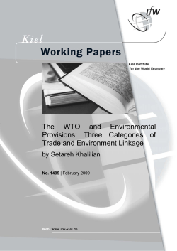 The WTO and Environmental Provisions