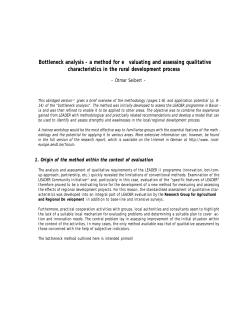 Bottleneck analysis - a method for e valuating and assessing