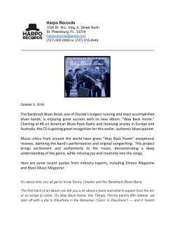 Harpo Records The Backtrack Blues Band, one of Florida`s longest