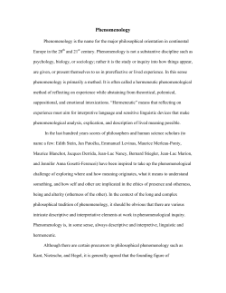 2014 SAGE-Phenomenology